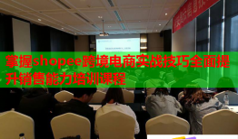 掌握shopee跨境電商實(shí)戰(zhàn)技巧全面提升銷售能力培訓(xùn)課程